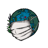 staystrongbewild flowers mask coronavirus earth Sticker