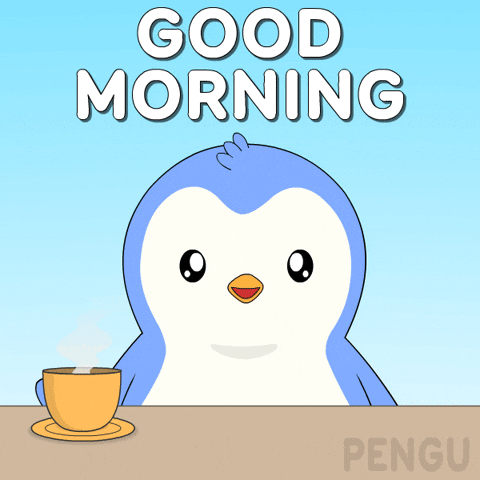 Good Morning Coffee GIF by Pudgy Penguins