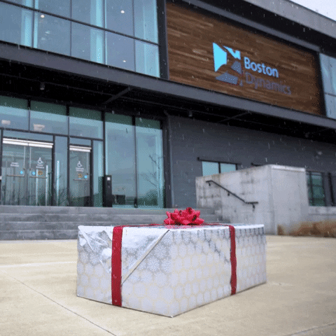 BostonDynamics giphyupload happy holidays spot boston dynamics GIF