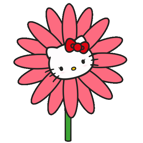 SanrioLicense giphyupload pink flower flowers Sticker