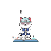 helloyogis yoga shiba asana yoga mat Sticker