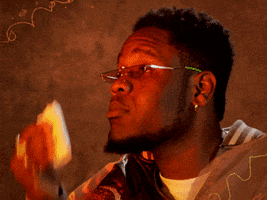 Celebrity gif. Jabari Manwa from Brockhampton pats his forehead with a handkerchief and then shakes his head in an almost pompous way.