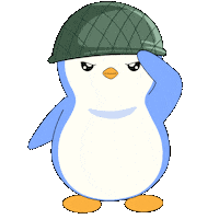 Saluting War Sticker by Pudgy Penguins