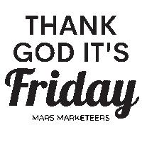 Happy Thank God Its Friday Sticker by Marsmarketeers