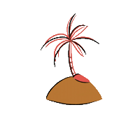 Palm Tree Beach Sticker by Whimsigirl