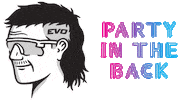 Cycling Party In The Back Sticker by Evo
