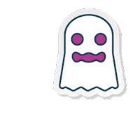 Halloween Ghost Sticker by Mi Brontosaurio Azul