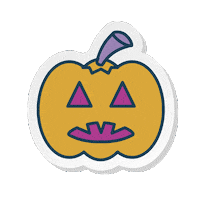 Halloween Pumpkin Sticker by Mi Brontosaurio Azul