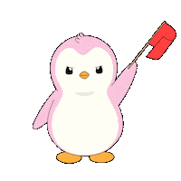Red Flag No Sticker by Pudgy Penguins