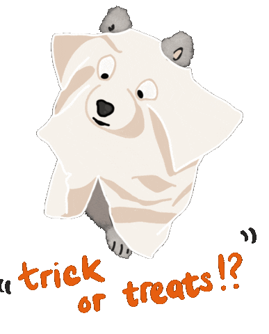 Trick Or Treats Dog Sticker by Regina Awang