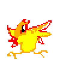 jm_020827 pixelart fire red bird Sticker