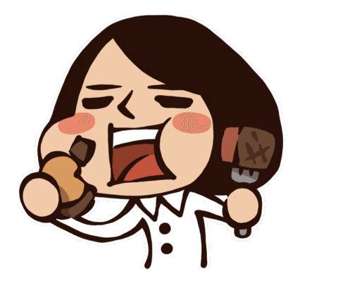 girl eating Sticker by RisuDong