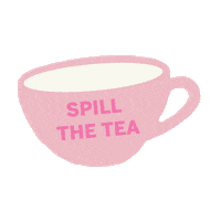Tea Time Pink Sticker by Haute Takes Podcast