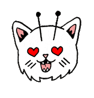 Hissart cat cats meow heart eyes Sticker
