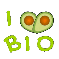 Bio I Love Avocado Sticker by ecomarketbio