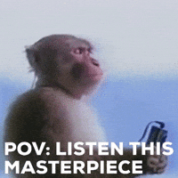Monkey Earphone GIF