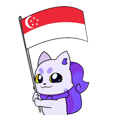 Flag Singapore Sticker by Lucky Kat Studios