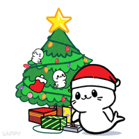 Decorate Christmas Tree GIF by Sappy Seals