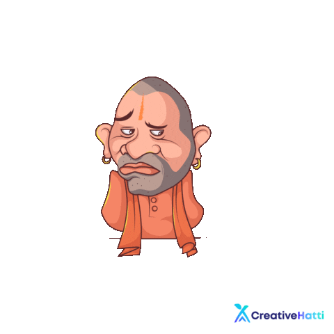 Sad Yogi Adityanath Sticker by Creative Hatti