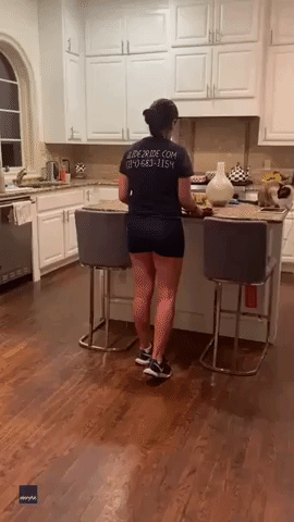 Multitasking Dallas Mom Does #ToiletPaperChallenge While Dishing Up Dinner