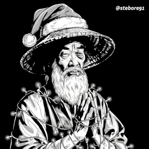 Santa Hat Christmas Lights GIF