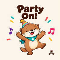 Happy Birthday Celebration GIF by Otto the Otter by GleeSpace