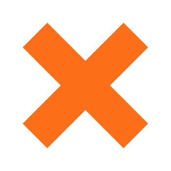 Orange Cross Sticker by Meenes