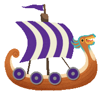 Viking Ship Kids Sticker by Vikidz