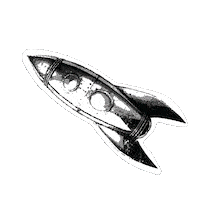 Rocket Spaceship Sticker by Sunnie