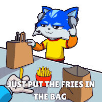 Working Fast Food Sticker by Toshithecat