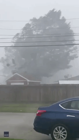 Roof Blown Apart as Hurricane Zeta Batters Louisiana