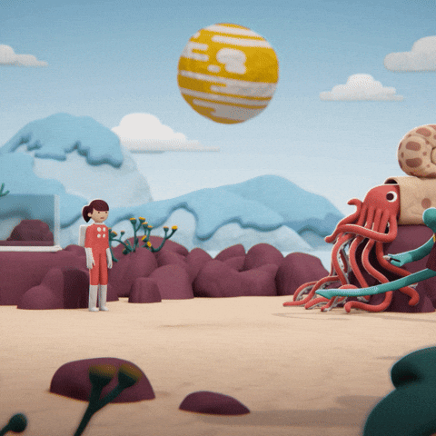 BigLizard giphyupload animation animated space GIF
