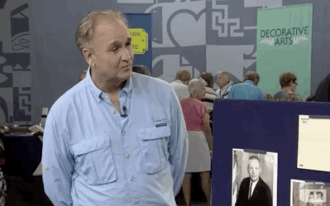 shocked chair GIF by ANTIQUES ROADSHOW | PBS