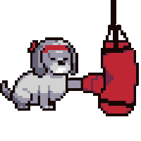 Fight Dog Sticker by Abstract HotDogs