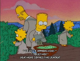 here he comes homer simpson GIF