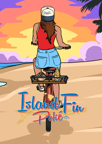 IslandFinPoke beach sunset poke bowl summer activities GIF