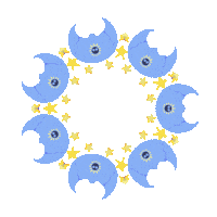 Moon And Stars Spinning Sticker by daisy maize