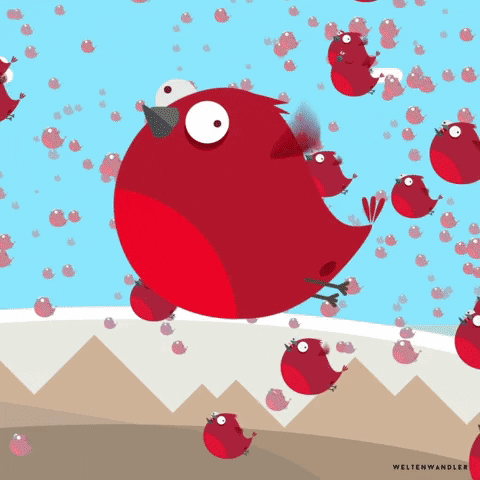 red bird animation GIF by Weltenwandler