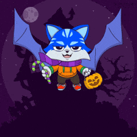Flying Trick Or Treat GIF by Toshithecat