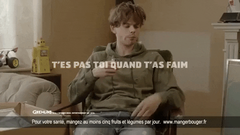 giphygifmaker happy food hungry man GIF