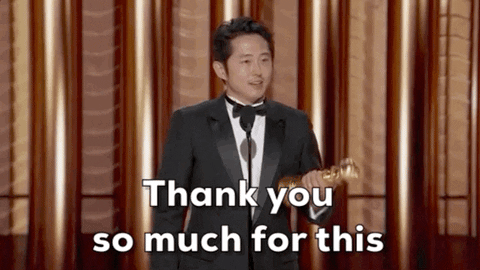 Steven Yeun Thank You GIF by Golden Globes