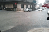 Torrential Rainfall Floods Streets of Taranto