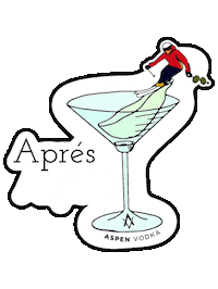 Apresski Aspen Vodka Aspenmartini Vodkamartini Apresskiaspen Aspenvodka Sticker by Flecha Azul Tequila