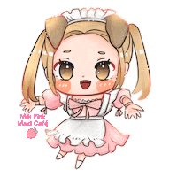 MilkPinkMaidCafe pink kawaii cafe chibi Sticker