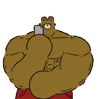 gomgoming gym run bear go Sticker