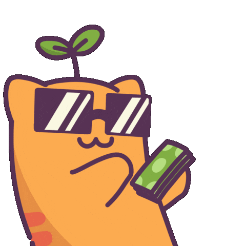 Make It Rain Cat Sticker by Castaways