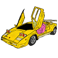 Popping Sports Car Sticker