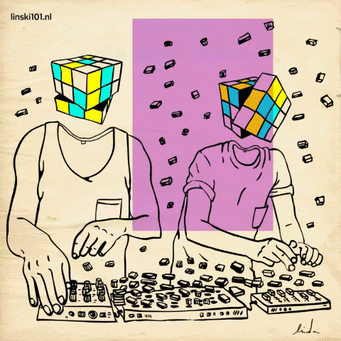 linski101 dance music party illustration GIF