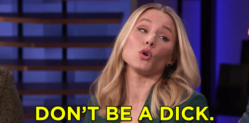 dont be rude kristen bell GIF by Team Coco