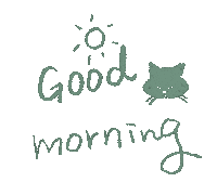yumikawakana cat hi good morning morning Sticker